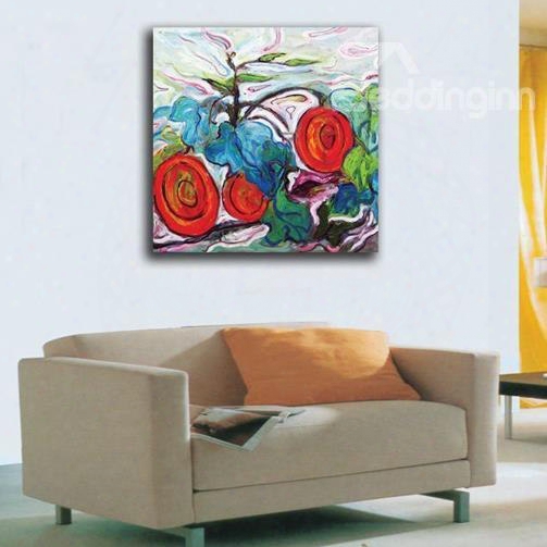 New Arrival Modern Abstract Flowers Print Cross Film Wall Art Prints