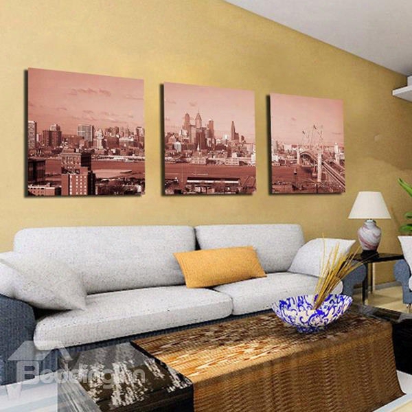 New Arrival Modern City With Buildings Surrounded Canvas Wall Prints