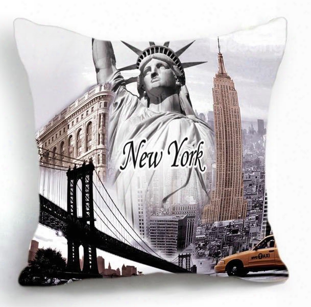 New Arrival New York Famous Sceni Cspots Print Throw Pillow