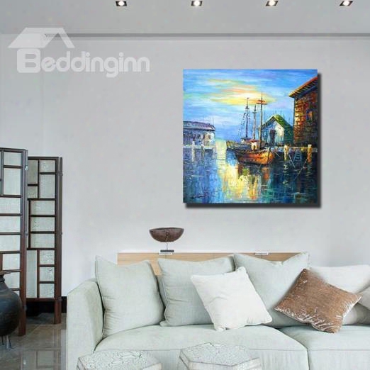 New Arrival Oil-painting Style Lovely Waterside Scenery Print Cross Film Wall Art Prints