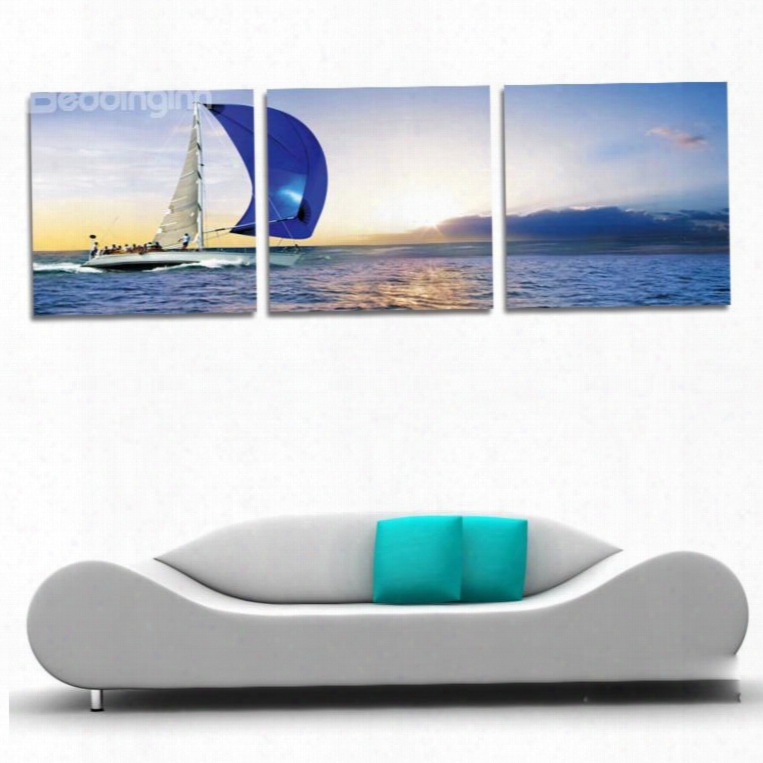 New Arrival People On The Sailing Boat & Sunrise Cross Film Wall Art Prints
