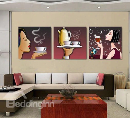 New Arrival Sexy Woman With Hot Coffee Cross Film Wall Art Prints