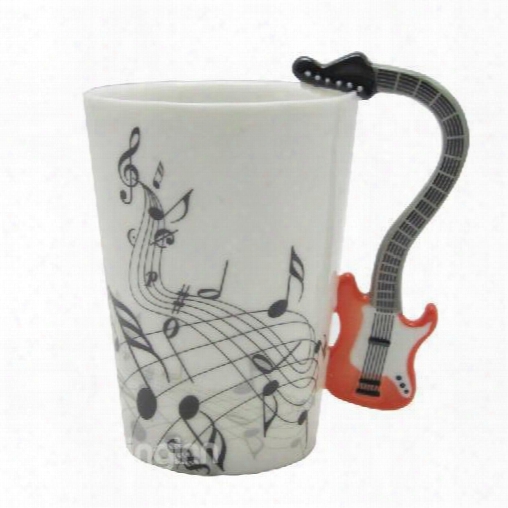 New Arrival Unique Design Porcelain Enamel Electric Guitar Coffee Mug