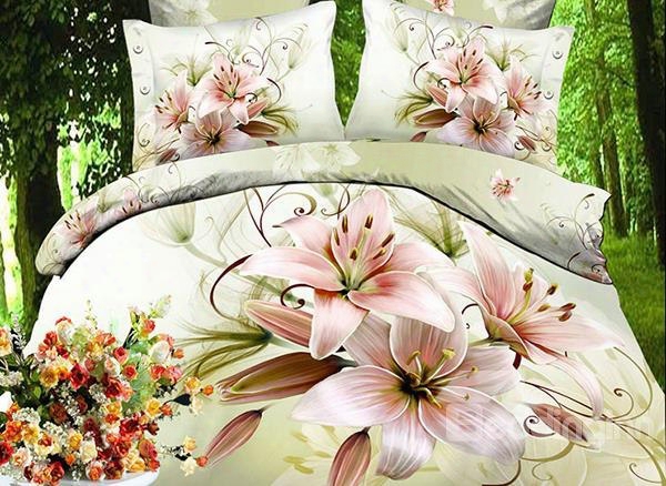 Pretty Flower Fairy 4 Piece Polyester Bedding Sets