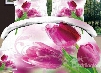 3D Pink Tulips and Green Leaves Printed Cotton 4-Piece Bedding Sets/Duvet Covers