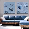 New Arrival Lovely Seashell and Letters Print 2-piece Cross Film Wall Art Prints