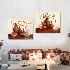 New Arrival Oil-painting Style Lovely Brown Pottery Print 2-piece Cross Film Wall Art Prints