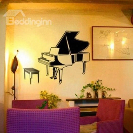 Simple Style Beautiful Piano And Chair Print Wall Stickers