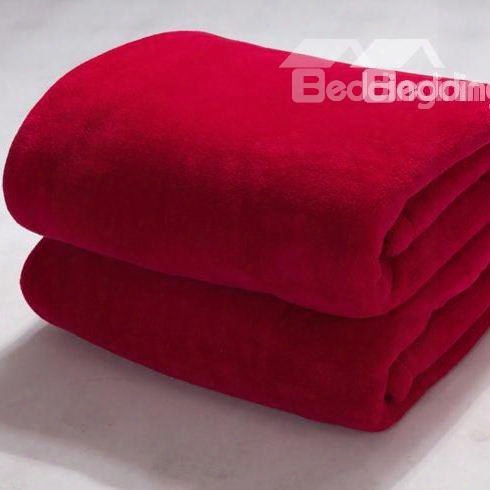 Solid Color Bright Red Flannel Soft Commfortable Skincare Blanket