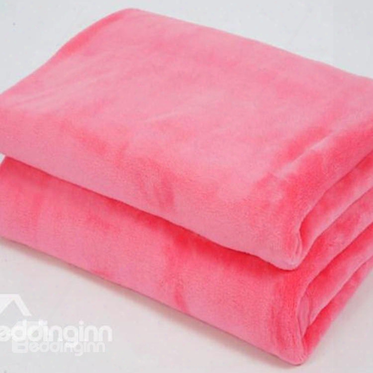 Solid Color Watermelon Red Thick Flannel Blanket
