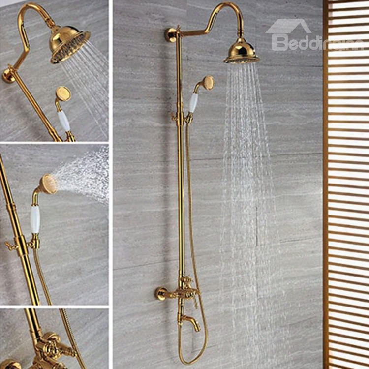Top Selling High Quality Round Shower Head Gold Bathtub Faucets