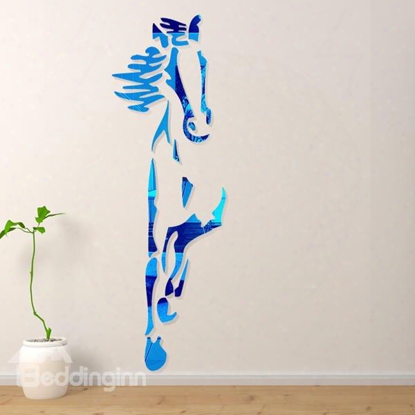 Amazing Acrylic Cool Horse Shape Mirror Home Decorative Wall Stickers