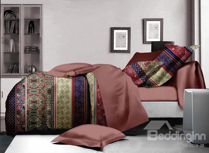 Beautiful Ethnic Style Polyester 4-piece Duvet Cover Sets