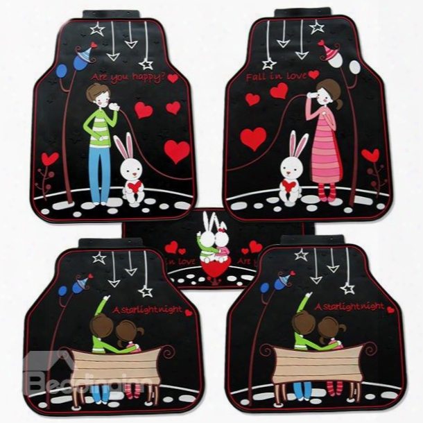 Beautiful Fairy Tale Lovers Pattern Practical Universal Car Carpet