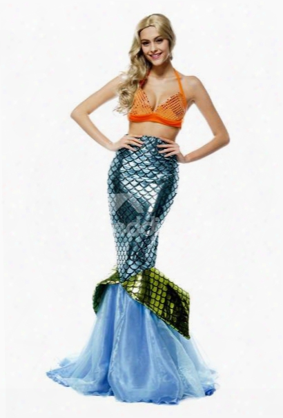 Beautiful Mermaid Style Design Sexy Bikini And Skirt Cosplay Costumes