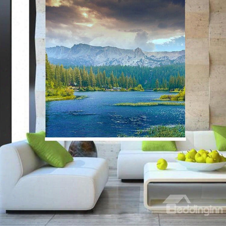 Beautiful Nature Scenery Mountain And Lake Printing Blackout 3d Roller Shades