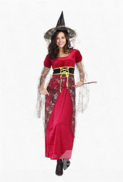 Beautiful Witch With Mysterious Crape Style Charming Cosplay Costumes