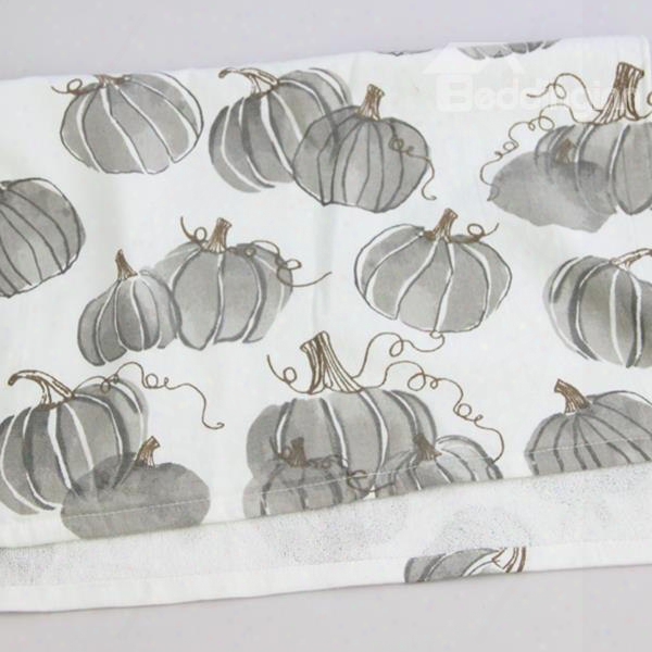 Black And White Ink Pumpkin Printing Face & Hand Towel