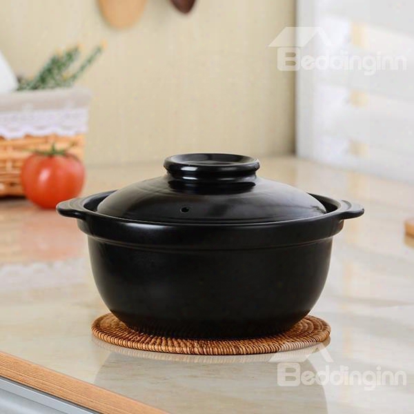 Black Ceramic Homeware High Temperature Resistance 1.5l Stockpot