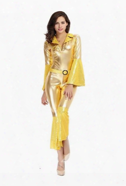 Bright Gold Color Recoil Style Wtih Special Cuff Design Cosplay Costumes