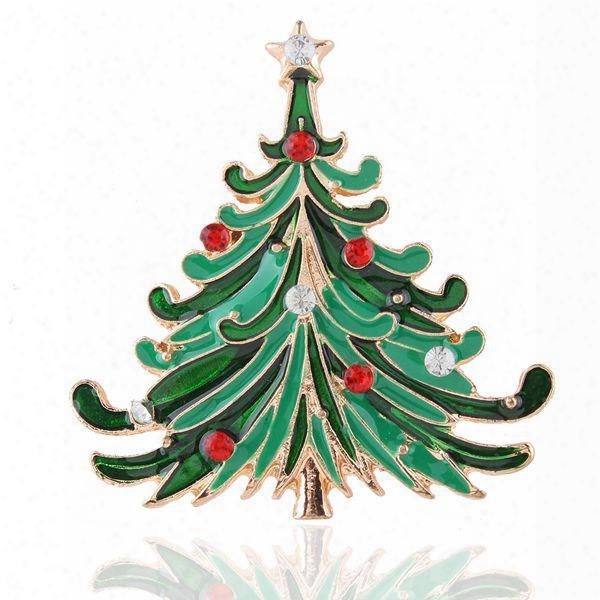 Charming Christmas Sttyle Christmas Tree Design Brooch
