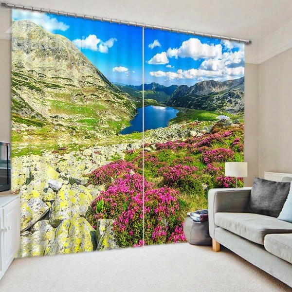 Charming Nature Scenery Printing Living Room And Bedroom 3d Blackout Curtain