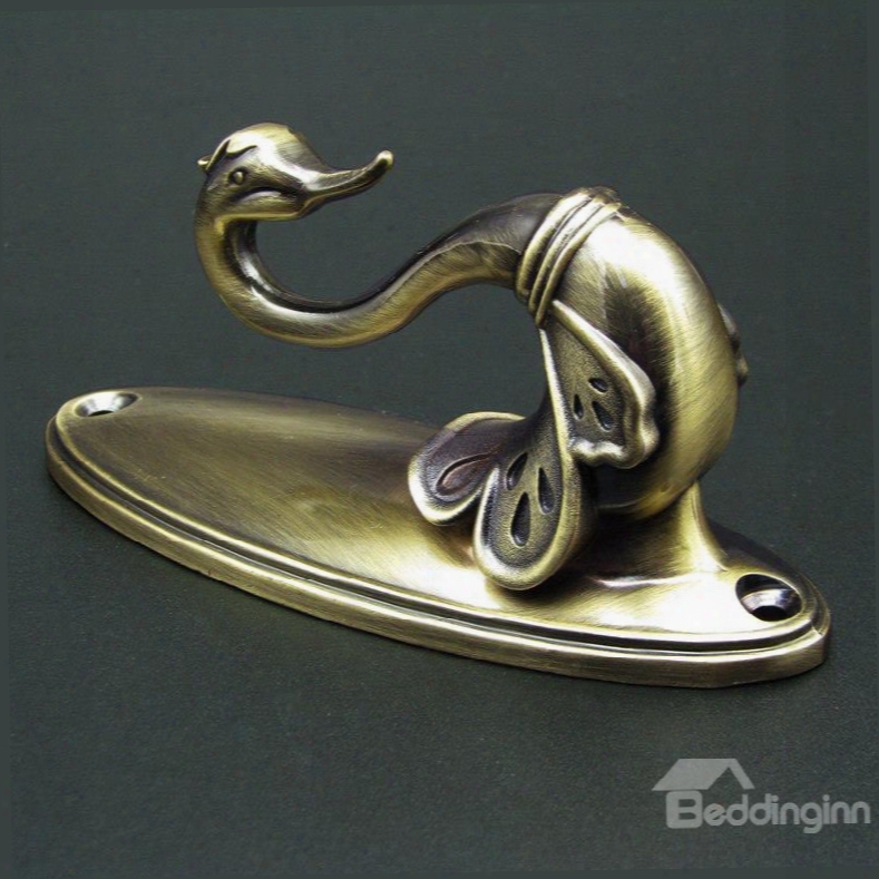 Chic Coffee Color Swan Pattern Alloy Curtain Holdbacks