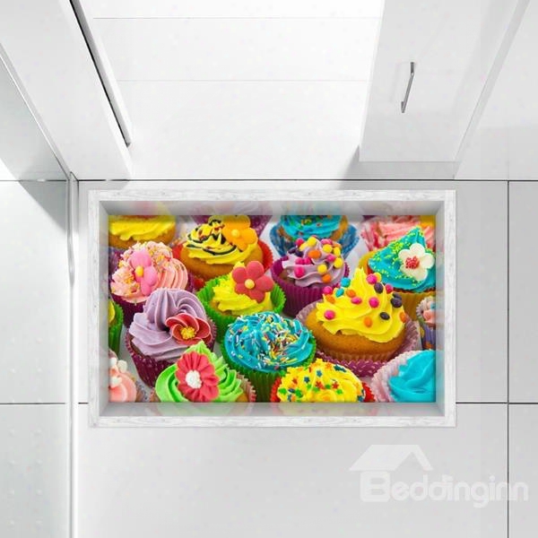 Colorfuul Delicious Cake Slipping-preventing Water-proof Bathroom 3d Floor Sticker