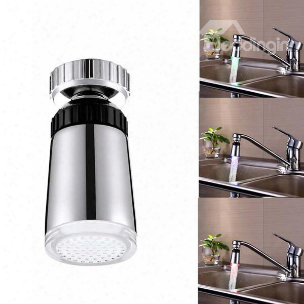 Comtemporary 3 Colors Temperature Sensor Led Kitchen Faucet Head