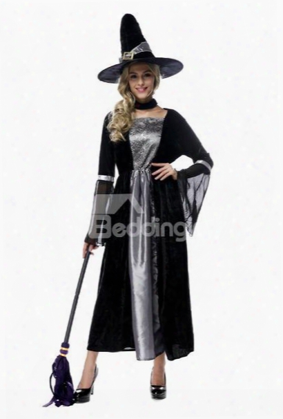 Cute Funny Witch With Mop Modeling Lovely Cosplay Costumes