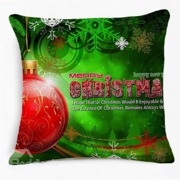 Delicate Red Christmas Decoration Print Throw Pillow Case