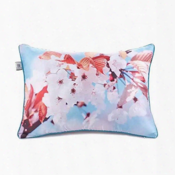 Delicate White Peach Blossoms Paint Throw Pillow