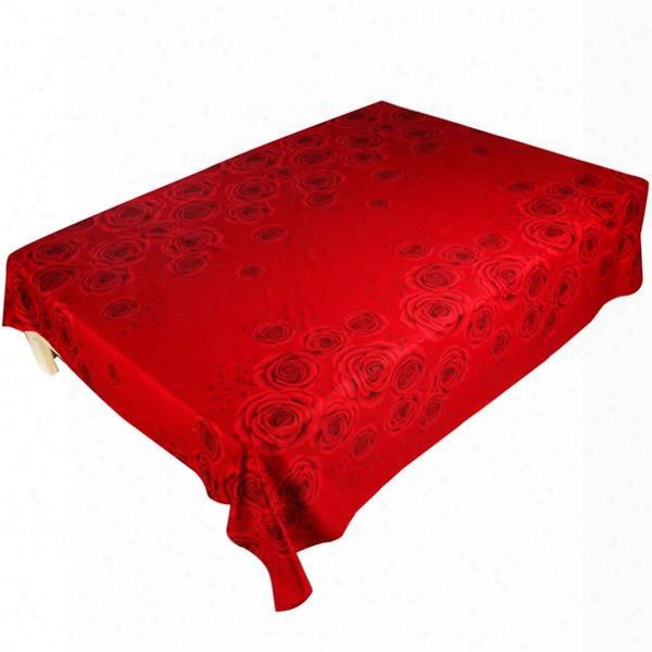 Excellent Design Bright Red Rose 3d Printed Cotton Flat Sheet