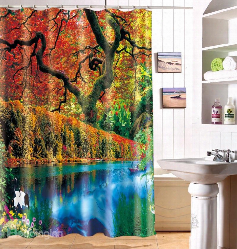 Excellent Secluded Natural Beauty 3d Shower Curtain