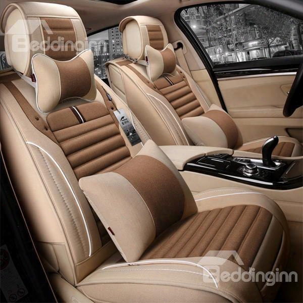 Fashional Light Contrast Color Easy Breathable Universal 7-seater Car Seat Cover