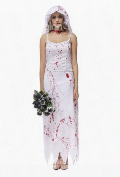 Ghost Bride In Red Blood Long White Skirt Coaplay Costumes