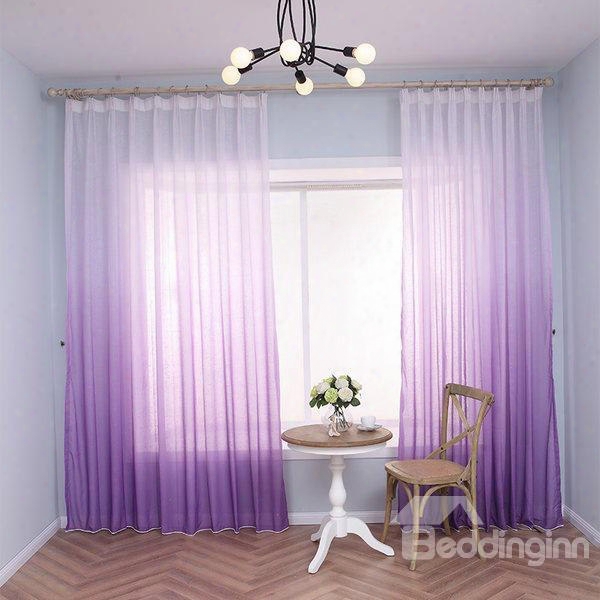 Gorgeous Purple Grzdient Color Custom Sheer Curtain