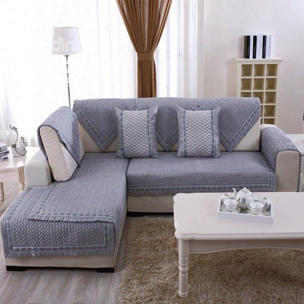 Grey Top Grade Slip Resistant Quilting Seam Washable Decorative Sofa Covers