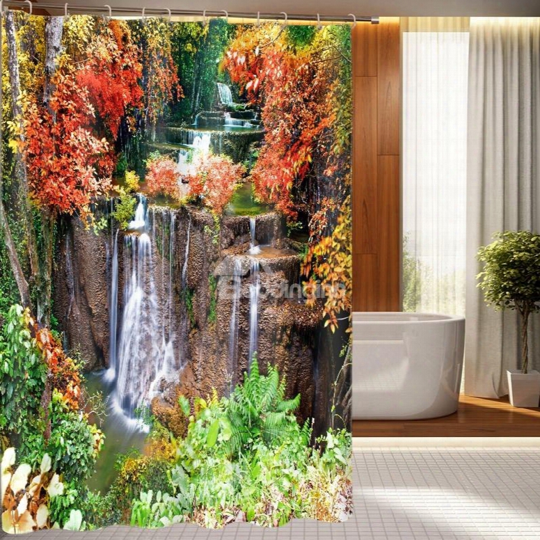 High Quality Marvelous Pastoral Landscape 3d Shower Curtain