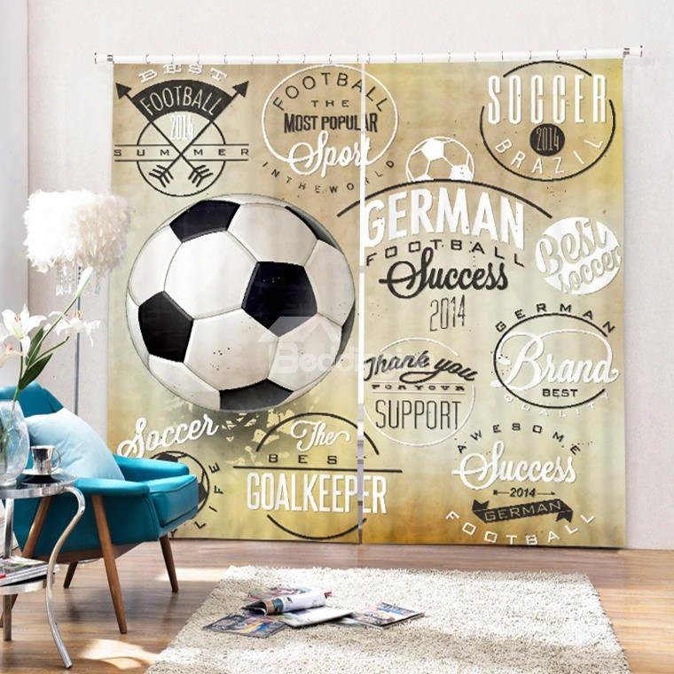 Inspiring Soccer Printing Polyester 3d Curtain