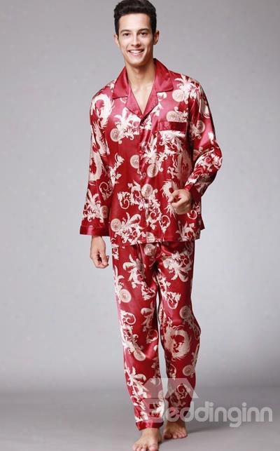 Luxury Dragon Pattern Design Red Style Super Comfortable Pajamas