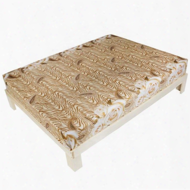 Luxury Golden Rose Printed 3d Fitted Sheet