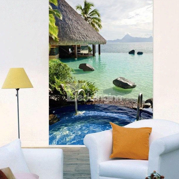 Luxury Vacation On Beach Printing 3d Roller Shades