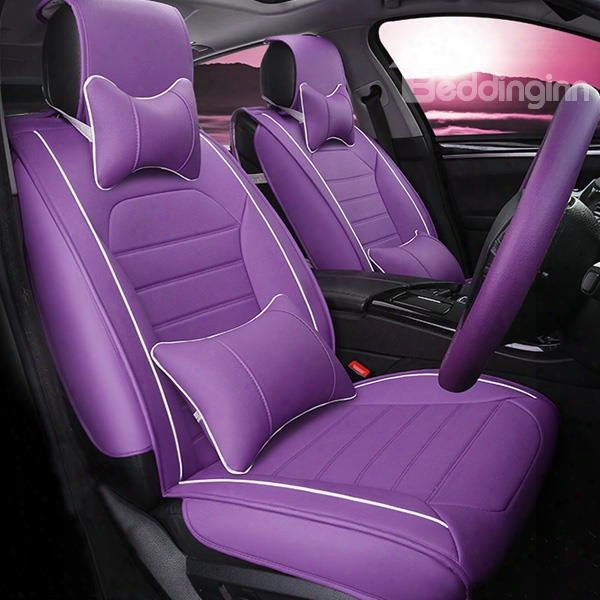 Magic Attractive Purple Design And Popular Durable Leather Material Universal Car Seat Cover