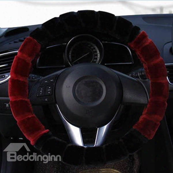 Magic Opposition Color Design High Cost-effective Universal Plush Car Steering Wheel Cover