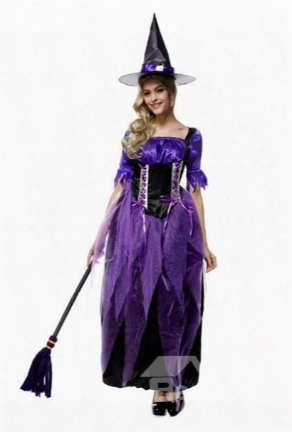 Magic Purple Fairy With Magical Spell Stick Style Cosplay Costumes