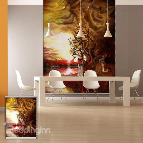 Modern Abstract Landscape Oil Painting Printing Blackout 3d Roller Shades