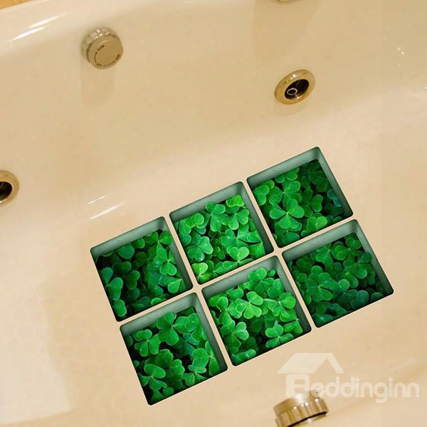 New Arrival Whitetip Clover Pattern 3d Bathtub Stickers