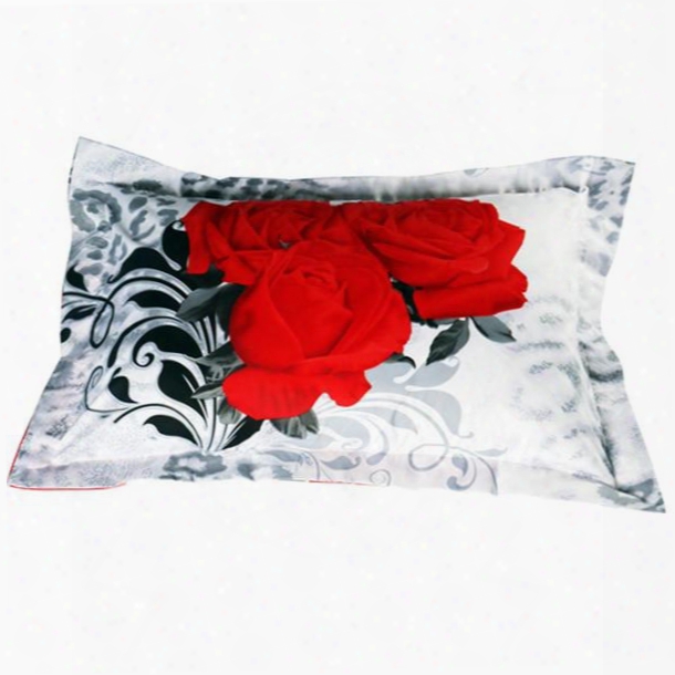 Noble Red Rose 3d Printed 2-piece Pillow Cases