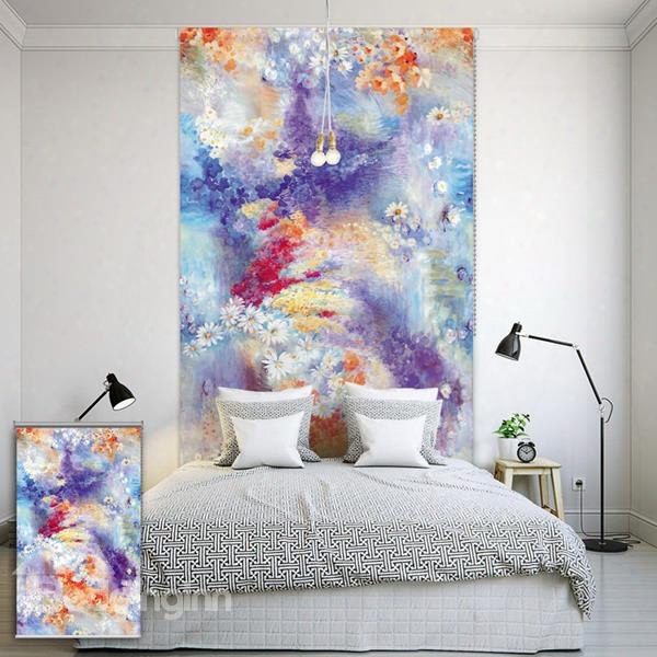 Oil Painting Colored Flowers Printing Blackout 3d Roller Shades